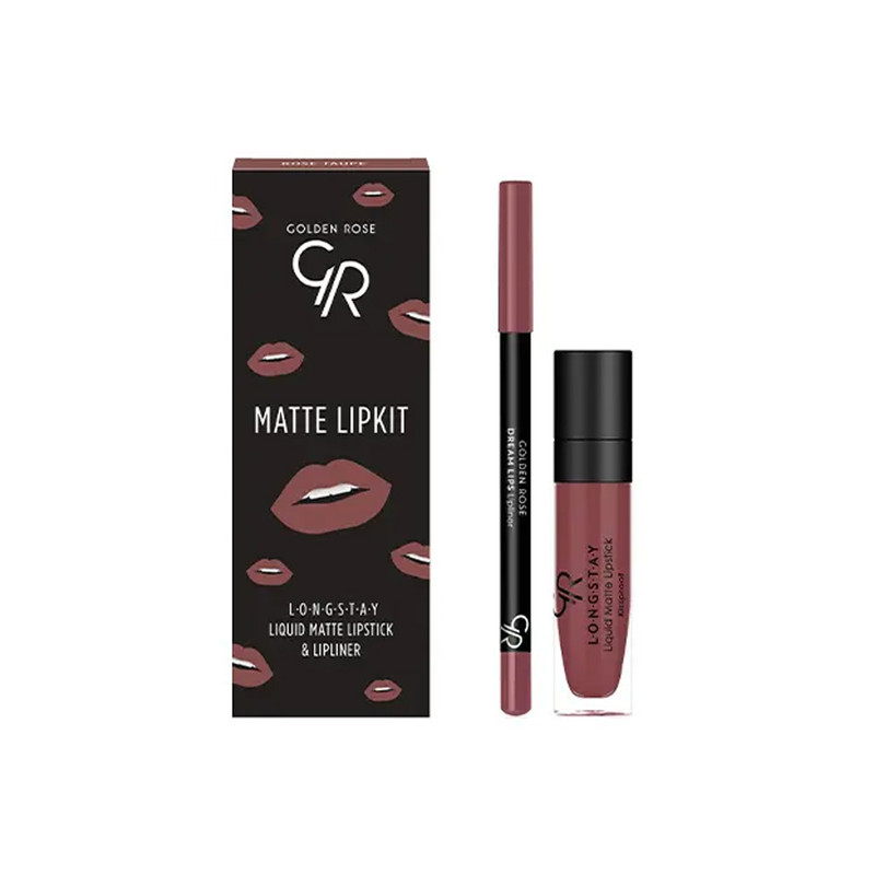 رژلب مایع گلدن رز مدل Long Lasting به همراه مداد لب گلدن رز مدل Dream