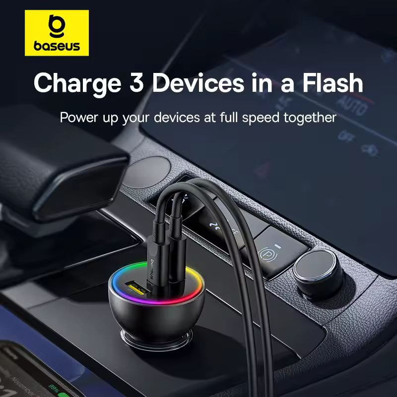 شارژر فندکی 152.5 وات بیسوس مدل BSCC-ZX-CCL به همراه کابل USB-C
