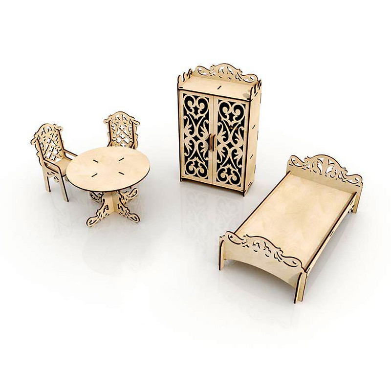 ماکت دکوری مدل لوازم اتاق خواب کد 1400-52 مجموعه 5 عددی
