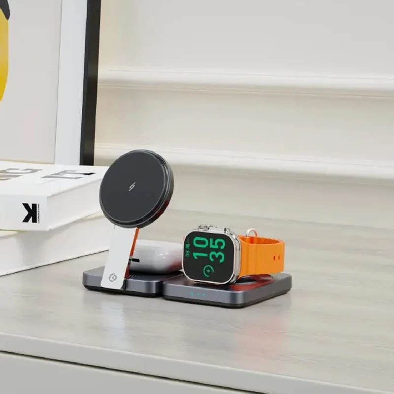 شارژر بی‌سیم 15 وات پاورولوجی مدل PWCUQC027 Multi-Device Charging Stand