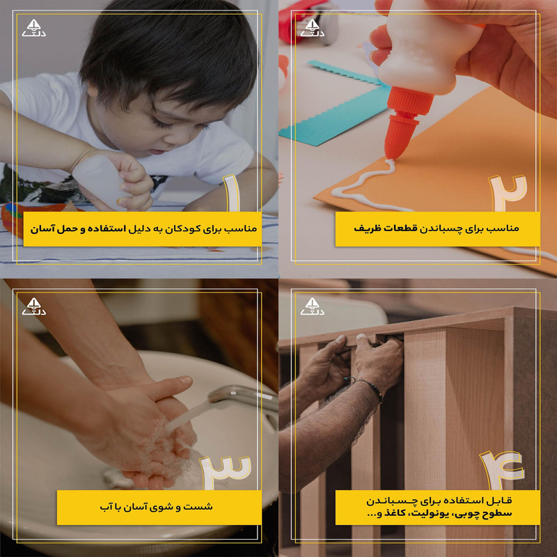 چسب چوب دلتا مدل تحریر حجم 110 میلی لیتر بسته 6 عددی