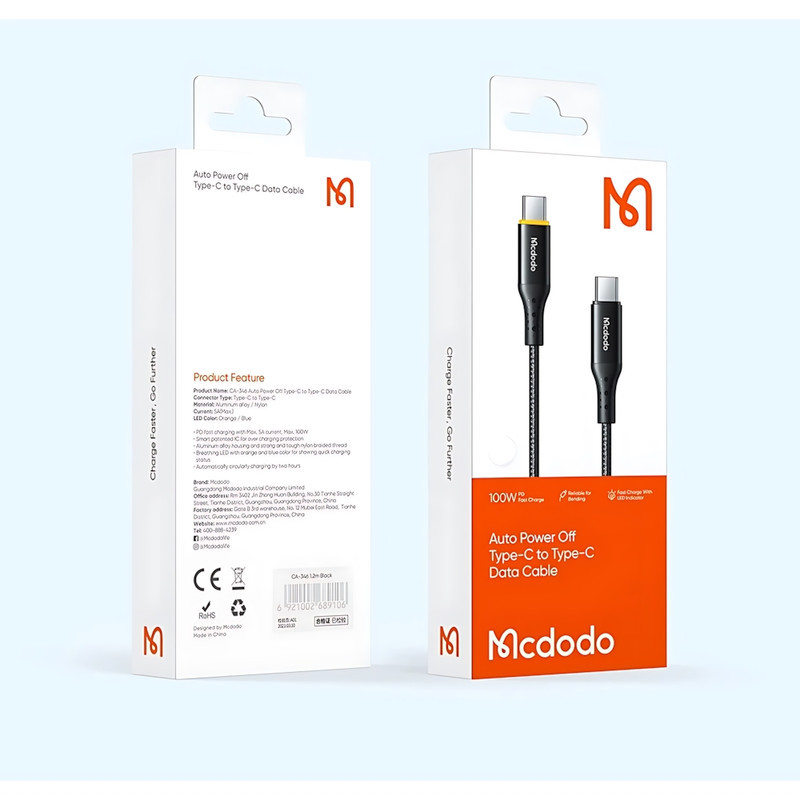 کابل تبدیل USB-C مک دودو مدل CA-3461 طول 1.8 متر