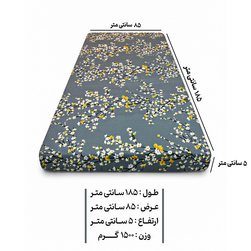 تشک مهمان آنیسا مدل شکوفه یکنفره سایز 85×185 سانتی متر
