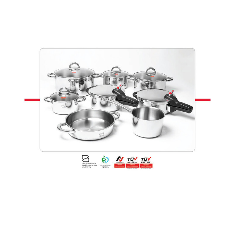 زودپز دوقلو پارس استیل مدل کف سه لایه گنجایش 6 و 4.5  ليتر