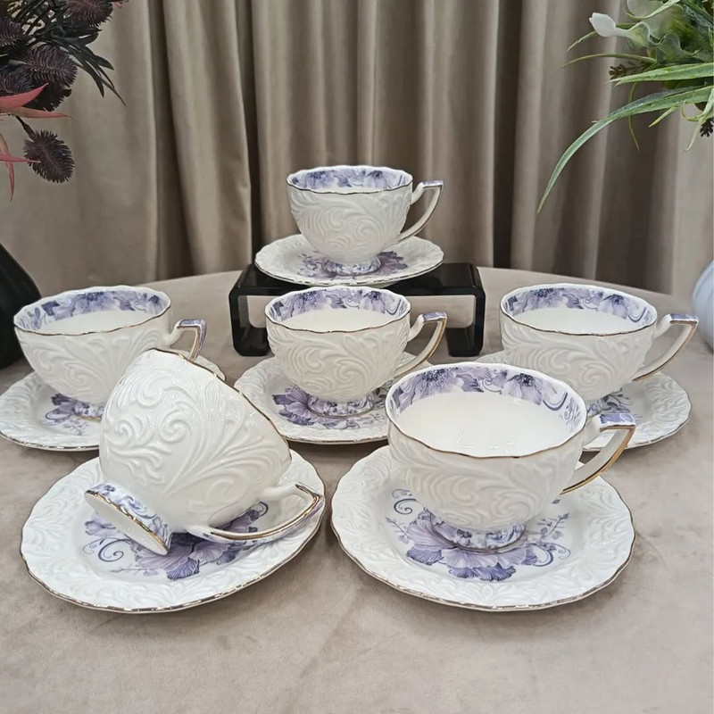 سرویس چای خوری 12 پارچه 6 نفره شاهین مدل dantella b
