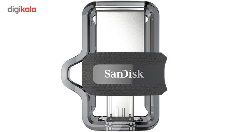 فلش مموری دوکاره سن دیسک مدل Ultra Dual Drive M3.0 ظرفیت 128 گیگابایت با رابط USB3.0 و MicroUSB، سرعت خواندن تا 150 مگابایت بر ثانیه و پشتیبانی از اپلیکیشن SanDisk Memory Zone