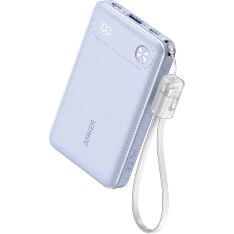 پاوربانک 22.5 وات انکر مدل A1257 ظرفیت 10000 میلی آمپر ساعت به همراه کابل USB-C