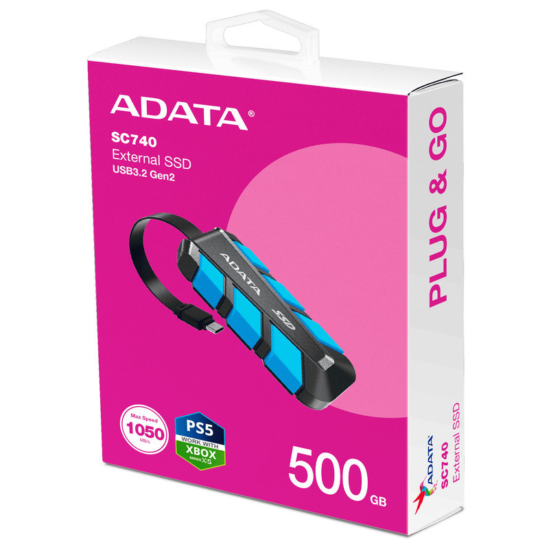 اس اس دی اکسترنال ای دیتا مدل SC740 ظرفیت 500 گیگابایت رابط USB 3.2 Gen2