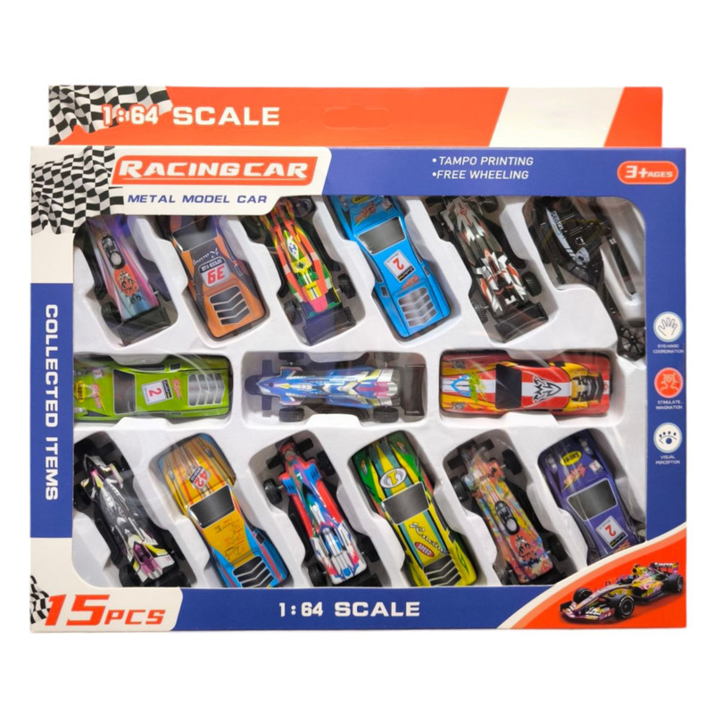 ست ماشین بازی مدل Racing Car طرح Metal Model Car مجموعه 15 عددی