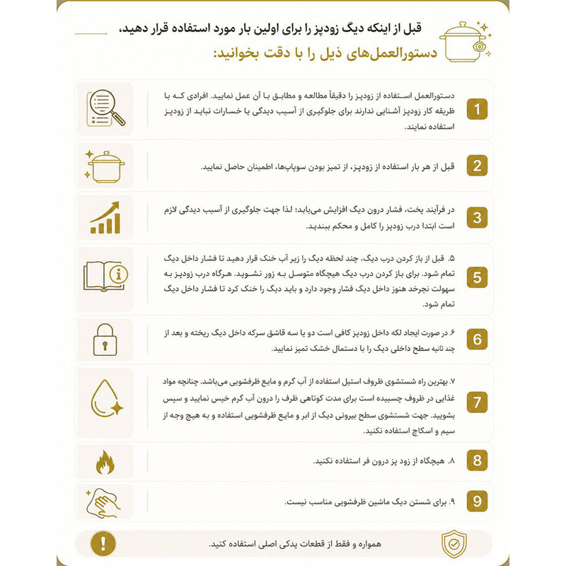 زودپز آپادانا مدل TitanChef کفی 5 لایه گنجایش 6 لیتر