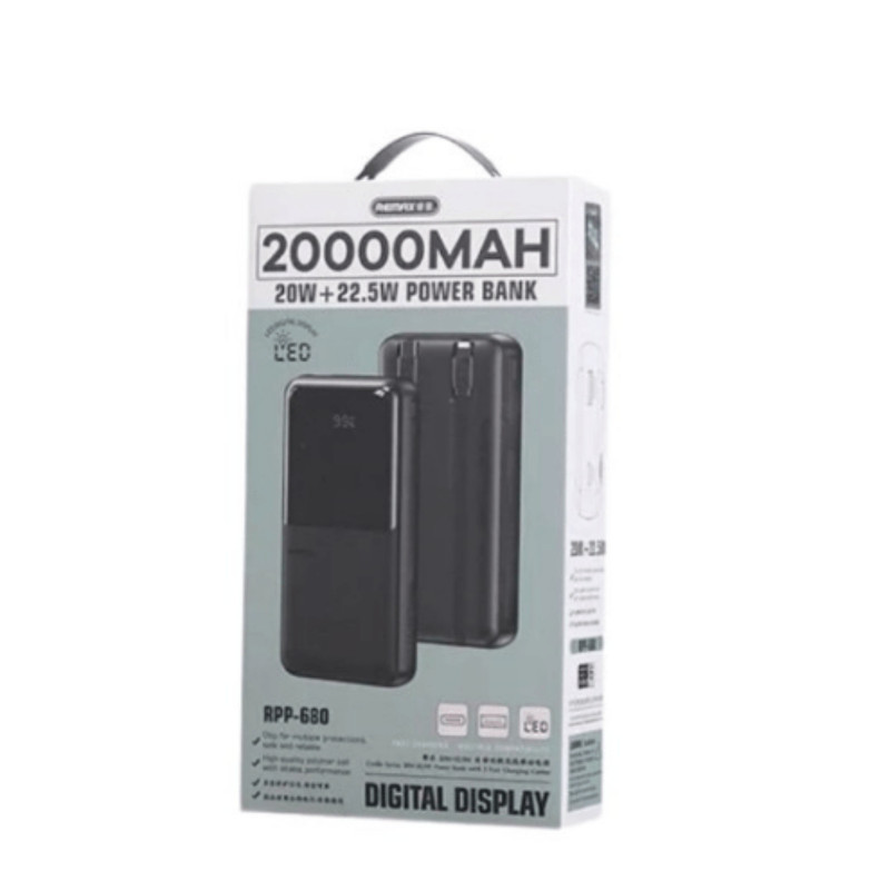پاوربانک ریمکس مدل RPP-680 ظرفیت 20000 میلی آمپر ساعت