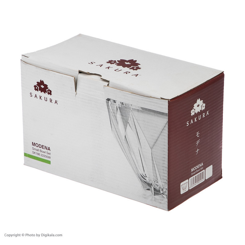 پیاله ماست خوری ساکورا مدل الينور کد SK18822200W بسته 6 عددی
