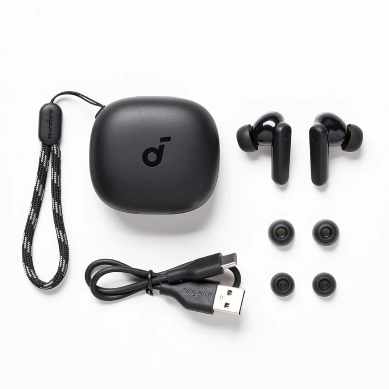 هدفون بلوتوثی انکر مدل SoundCore R50i A3949 بدون قابلیت نویز کنسلینگ، درگاه شارژ USB Type-C، دارای فناوری AI-Enhanced Calls برای کاهش نویز و بهبود مکالمات، مقاوم در برابر رطوبت و عرق