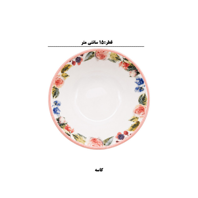سرویس غذاخوری سرامیکی، چینی 24 پارچه 6 نفره میس بتی مدل 16895