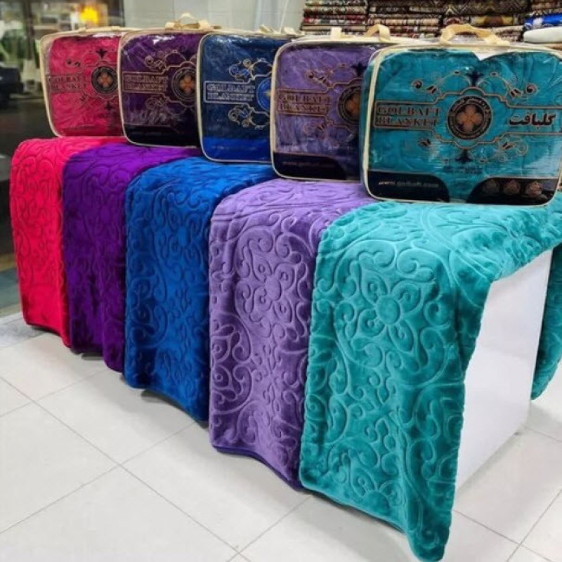 پتوی گلبافت مدل برتر گل برجسته سایز 240x220 سانتی متر