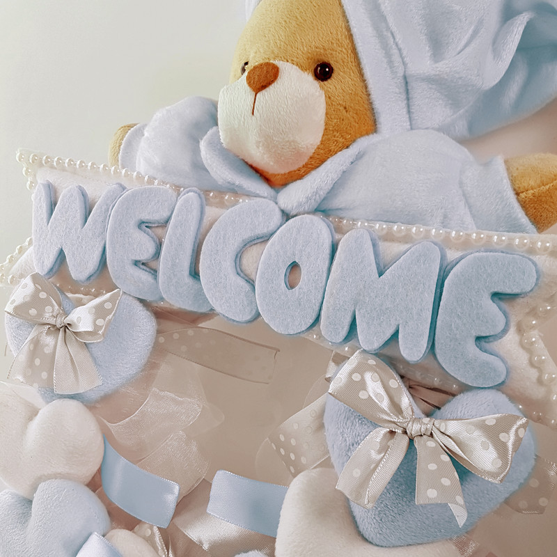 آویز تزیینی اتاق کودک طرح خرس نانان مدل Welcome کد WBlu