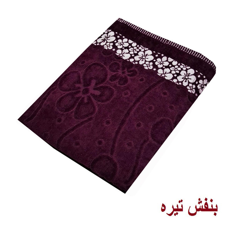 حوله حمام هنرمند طرح نیلوفر کد HS-2025 سایز 100x150 سانتی متر