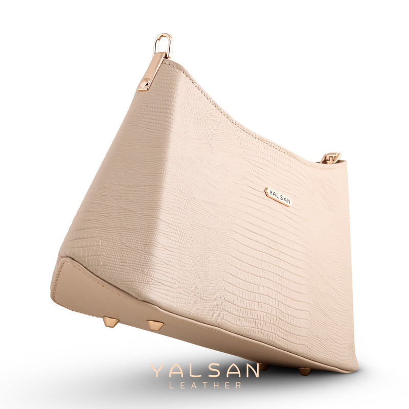 ست کیف و کفش پاشنه‌دار زنانه چرم یلسان مدل آندیا کد 957-OPAL-GL-04k