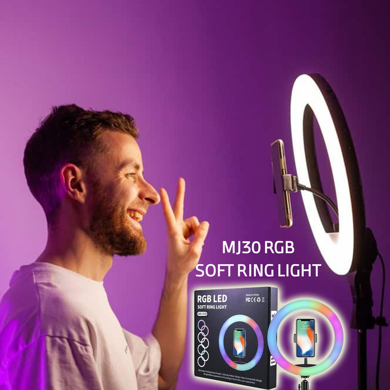 رینگ لایت مدل MJ30-RGB2 به همراه پایه