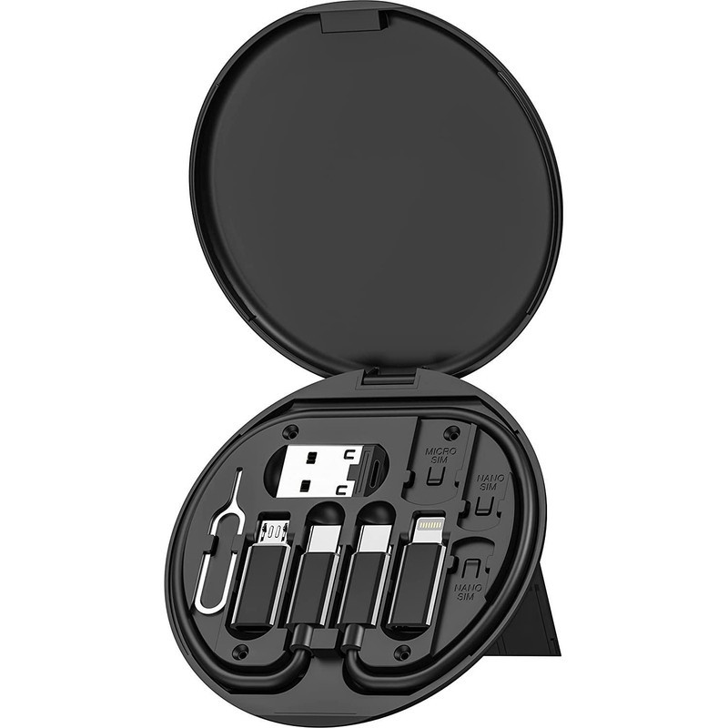 کابل تبدیل USB-C به USB-C  لایتنینگ  USB  micro USB جی بی کیو مدل MAD-01 طول 0.23 متر