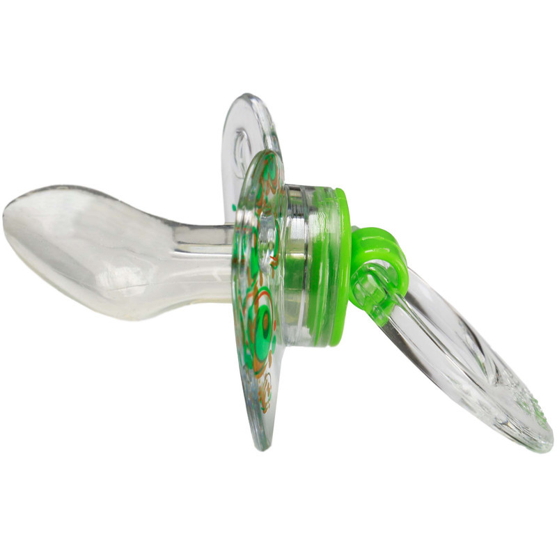پستانک ارتودنسی وی کر مدل دسته دار شفاف چاپدار happy سایز +12 ماه کد P117