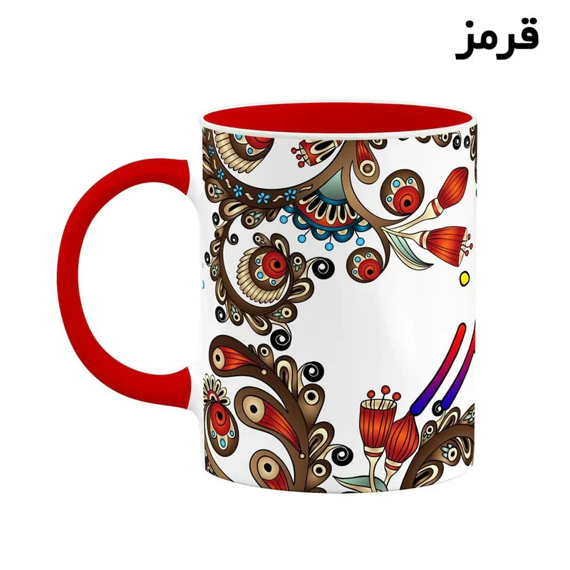 ماگ کاکتی مدل اسم فرامرز طرح سنتی گل و بته کد mgh46330