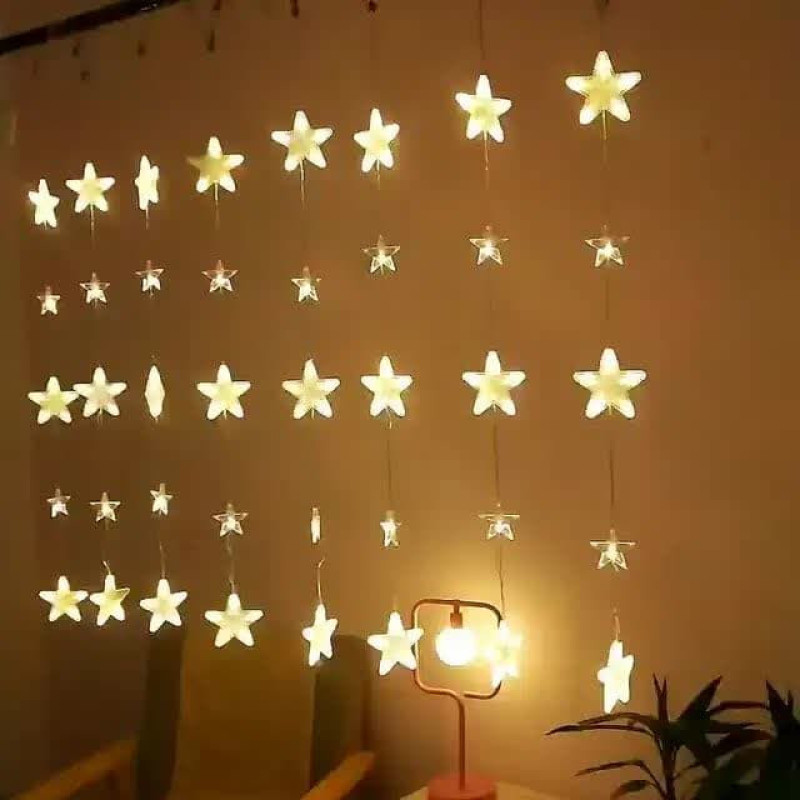 ریسه ال ای دی مدل ستاره کوچک و بزرگ طرح پرده