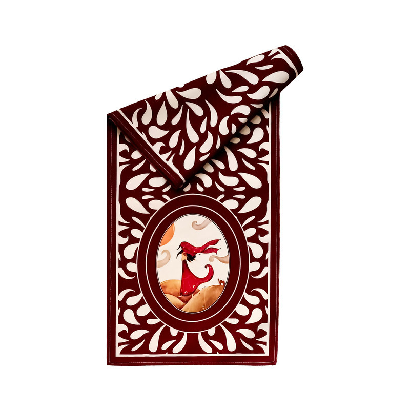 کاور کوسن نقش افرا مدل کولی سایز 30x30 مجموعه سه عددی به همراه رانر رومیزی