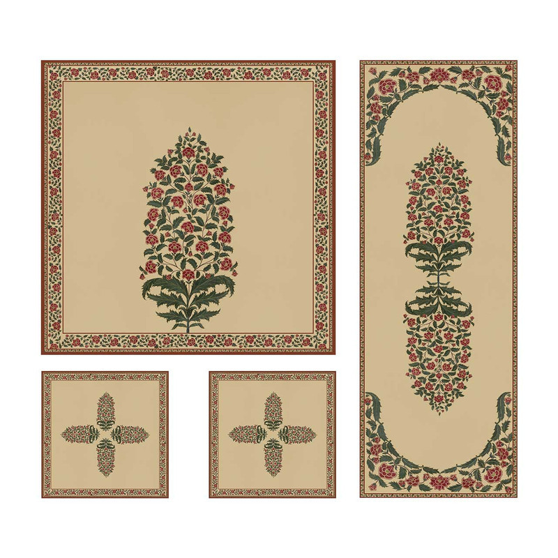 ست رومیزی 4 تکه شمسه نگار کد Tr532DR4