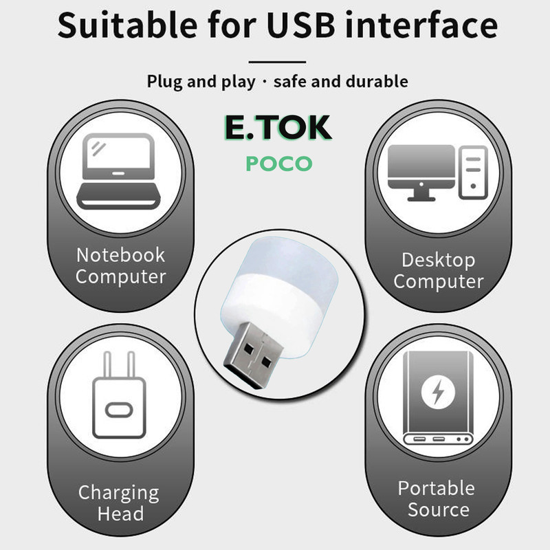USB لامپ ال ای دی ایتوک مدل POCO بسته 4 عددی