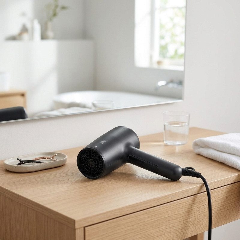 سشوار حرفه‌ای 2100 وات براون مدل HD425، موتور DC، وزن 500 گرم، دارای سری دیسپانسر، متمرکز‌کننده باریک با ویژگی فرکنندگی، صاف‌کنندگی، حجم‌دهندگی، با قابلیت تنظیم دما