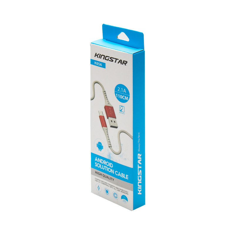 کابل تبدیل USB به microUSB کینگ استار مدل K65A طول 1.1 متر