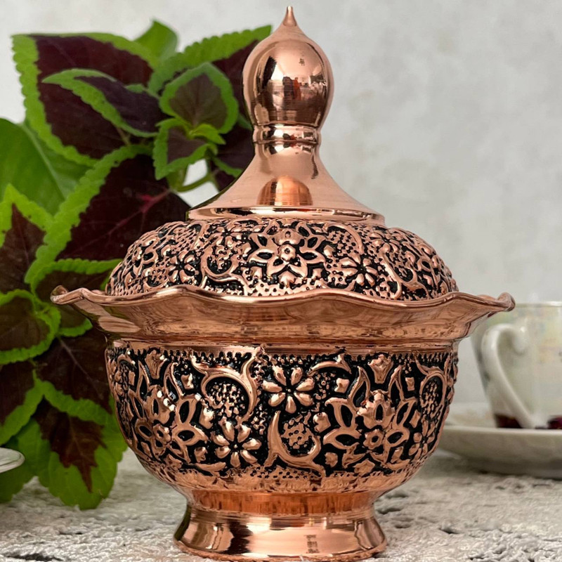 قندان مسی مدل گلبرگ نانو