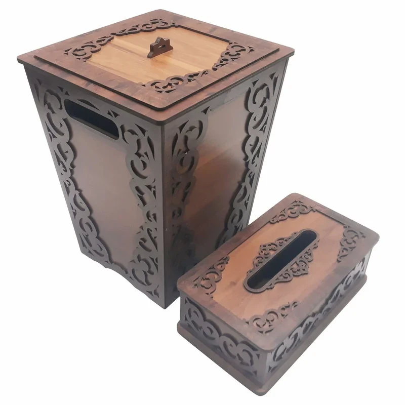 ست سطل و جای دستمال کاغذی کد 034A