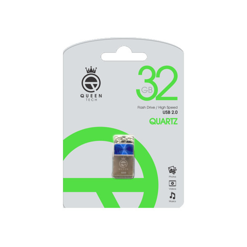 فلش مموری کوئین تک مدل QUARTZ ظرفیت 32 گیگابایت مقاوم در برابر آب، ضربه، خش، شوک و گرد و غبار، طراحی بندانگشتی و ضد اثر انگشت