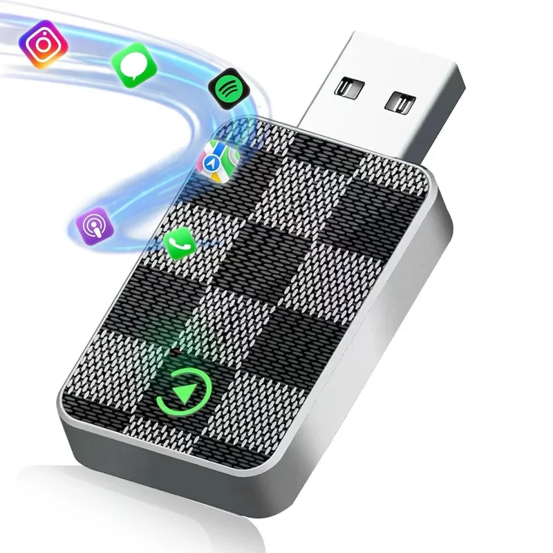 کارپلی و اندروید اتو مدل Wireless CarPlayAndroid Auto به همراه مبدل USB به USB-C و کابل افزایش طول USB