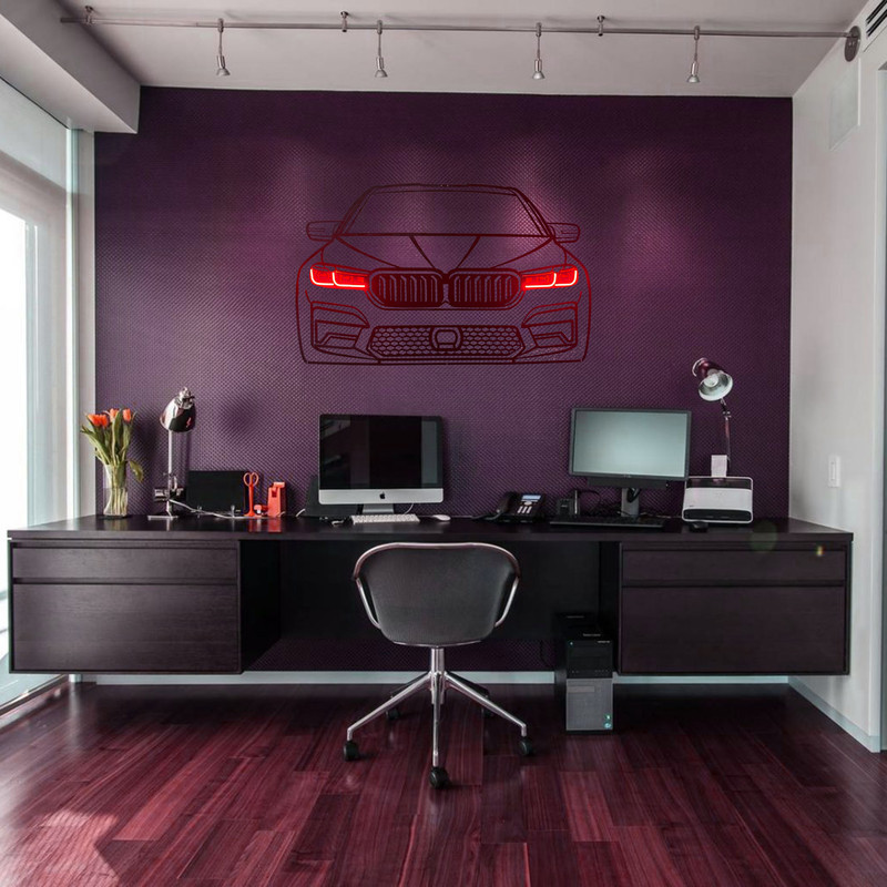 چراغ دیواری نئونی طرح ماشین bmw