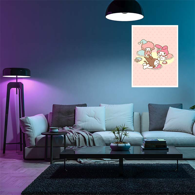 پوستر کارنيکا طرح مای ملودی و کورومی My Melody & Kuromi کد 37971 مجموعه 8 عددی