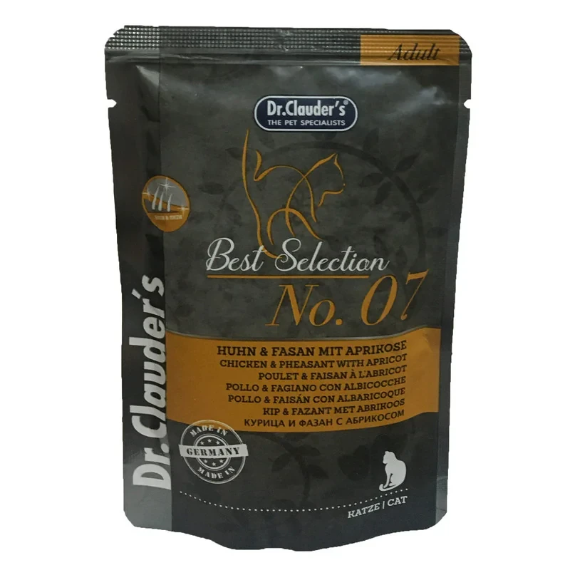 غذای پوچ گربه دکتر کلادرز مدل Best selection adult No.7 وزن 85 گرم