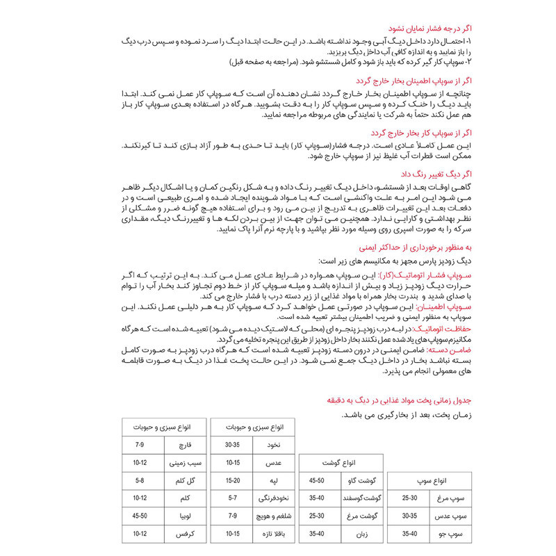 زودپز پارس استیل مدل کف سه لایه گنجایش 7 ليتر