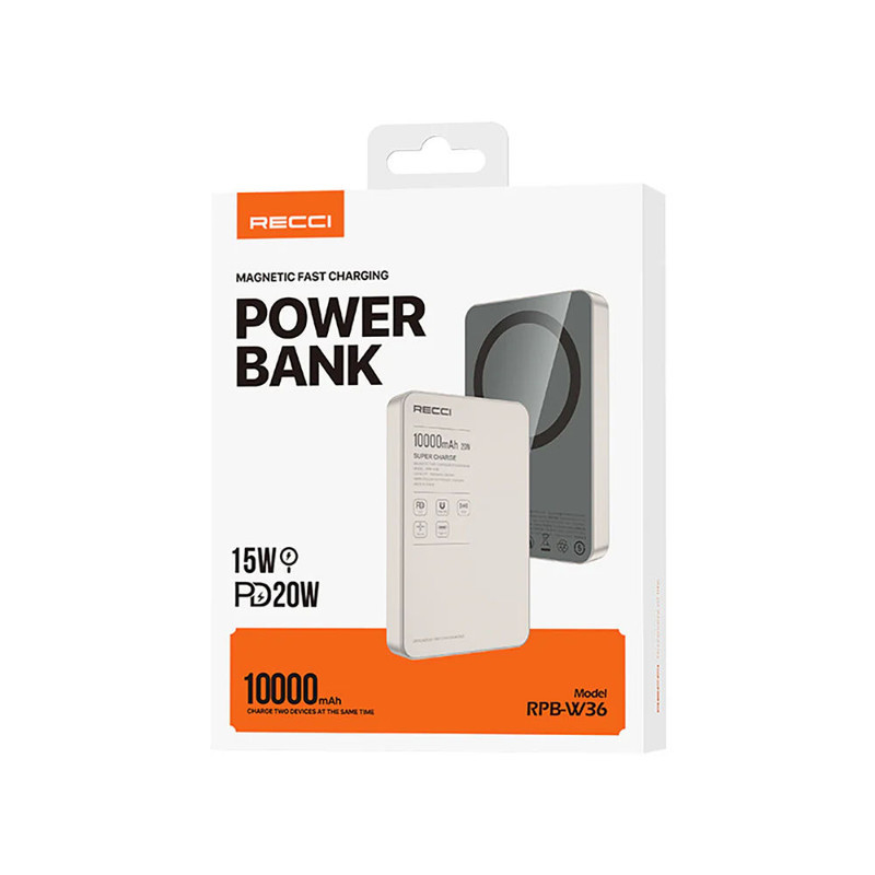 پاوربانک 20 وات رسی مدل  RPB-W36 ظرفیت 10000 میلی‌آمپرساعت