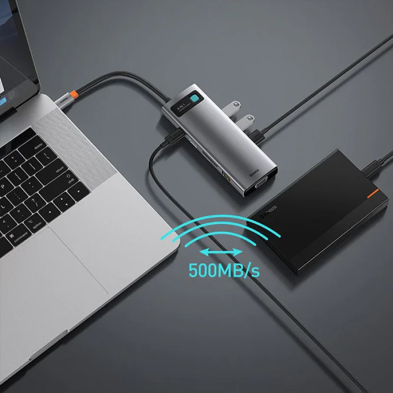 هاب 9 پورت usb-c باسئوس مدل CAHUB-CU0G