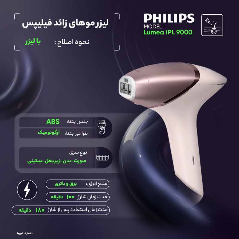 لیزر موهای زائد فیلیپس مدل Lumea IPL 9000