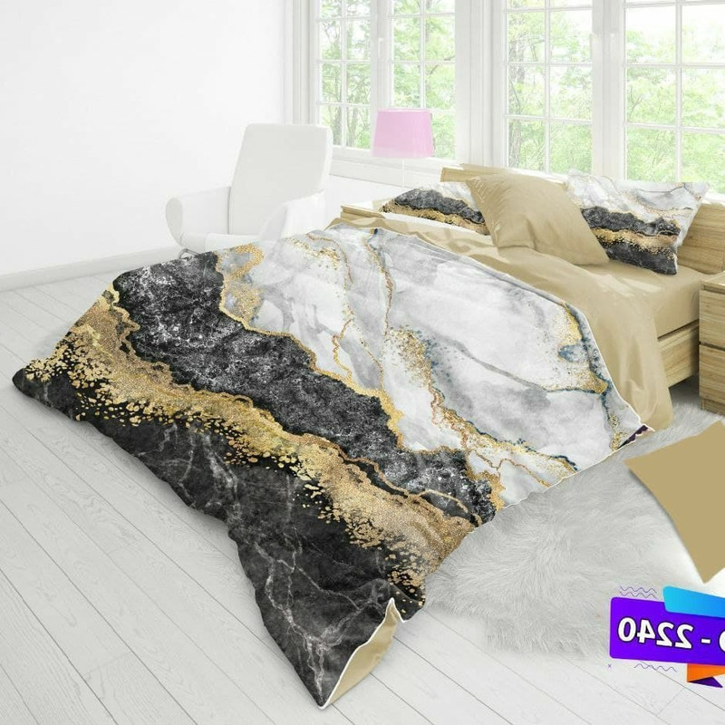 سرویس روتختی طرح سنگ مرمر یک نفره 5 تکه