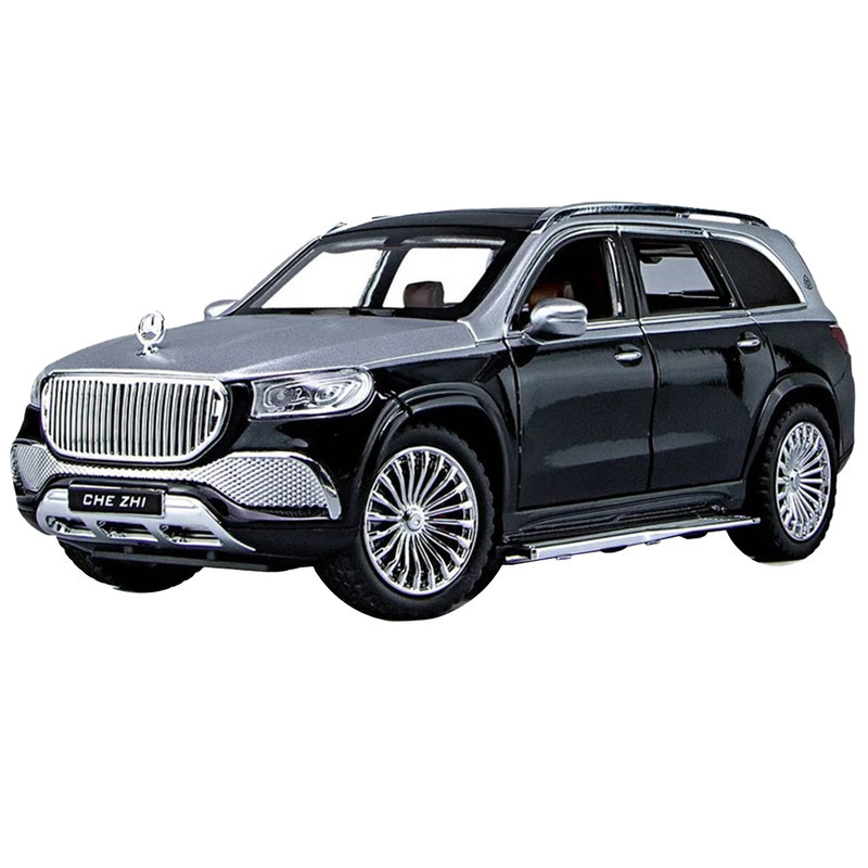 ماکت ماشین بازی فلزی شاسی‌بلند بنز GLS600 مقیاس 1:24 با طراحی دقیق، چراغ‌دار، دارای صدا و حرکت جلو و عقب