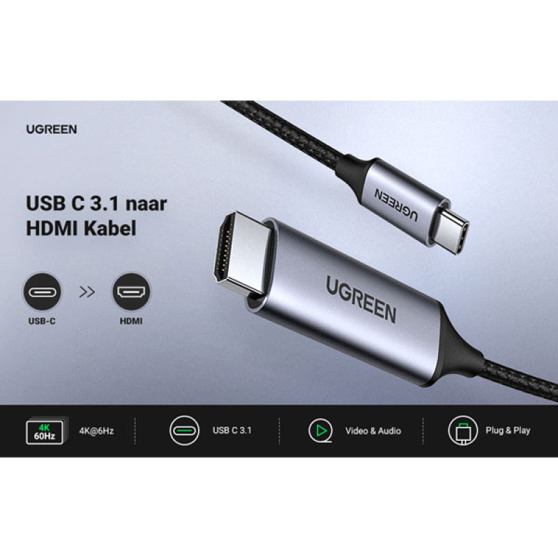 کابل تبدیل USB-C به HDMI یوگرین مدل MM142-50570 طول 1.5 متر