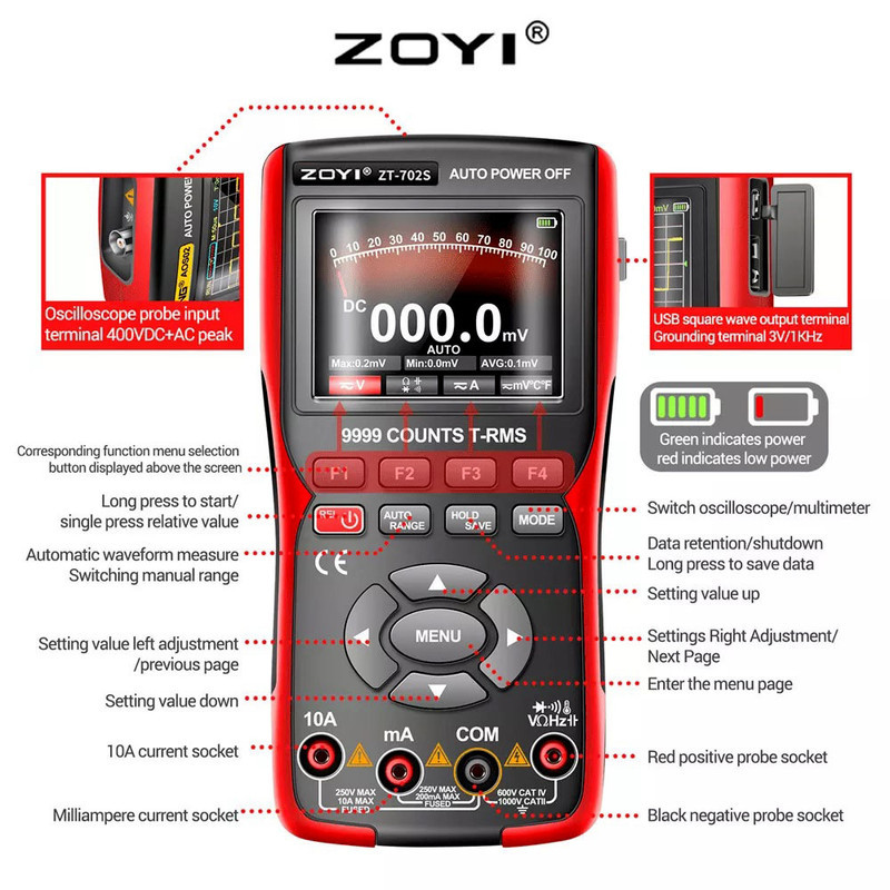 اسیلوسکوپ زویی مدل ZT-702S