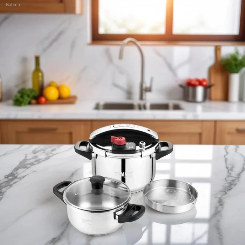 زودپز دوقلو بیسمارک مدل BM220 گنجایش 4 و7 لیتر