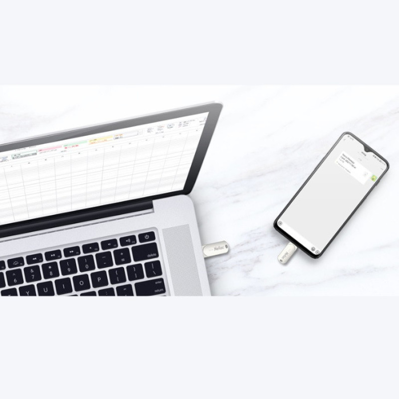 فلش مموری USB 3.2  USB-C نتاک مدل U785C ظرفیت 128 گیگابایت