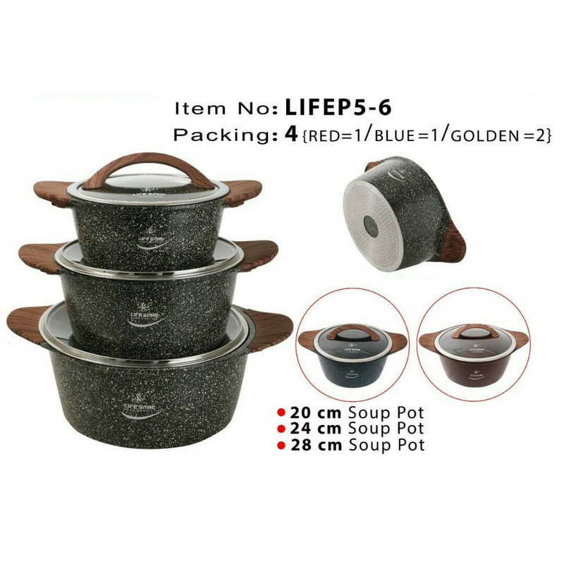 سرویس قابلمه 6 پارچه لایف اسمایل مدل LIFE P5